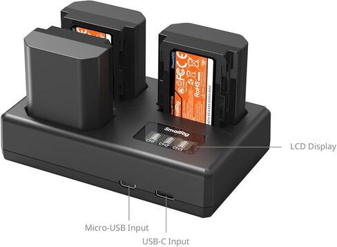 SMALLRIG NP-FZ100 Camera Battery Kit for Sony, Triple-Slot LCD Charger with 3-Pack 1940mAh Batteries, Full Decode for Sony A7V A7IV A7III A7C A6700 A6600 FX3 FX30 ZV-E1 ZV-E10II A9III A7RV in Kuwait