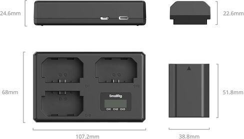 SMALLRIG NP-FZ100 Camera Battery Kit for Sony, Triple-Slot LCD Charger with 3-Pack 1940mAh Batteries, Full Decode for Sony A7V A7IV A7III A7C A6700 A6600 FX3 FX30 ZV-E1 ZV-E10II A9III A7RV in Kuwait