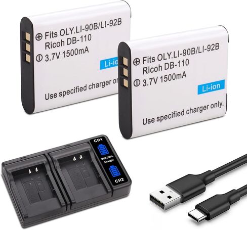 2-حزمة بطارية DB-110 Li-90B Li-92B مع شاحن لأوليمبوس Tough TG-7، TG-5، TG-6، TG-Tracker، SH-1، SH-2، SP-100 IHS، Tough TG-1 iHS، Tough TG-2 iHS، Tough TG-3، Tough TG-4، SH50 iHS، SH60 in Kuwait