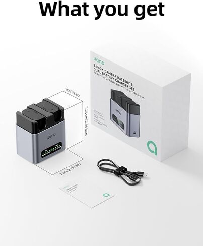 llano 2-Pack 2400mAh DMW-BLK22 بطاريات وشاحن لـ Lumix S9 S5 S5II S5IIX S1II S1RII GH5 GH7 G9 G9II، PD 20W شحن سريع، 2 فتحة، شاشة LED، هيكل من سبائك الألومنيوم (مجموعة شاحن البطارية) in Kuwait