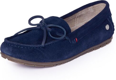 حذاء Minnetonka النسائي بدون كعب Moc - حذاء بدون كعب من الجلد السويدي سهل الارتداء مع وسادة قدم مبطنة قابلة للإزالة in Kuwait