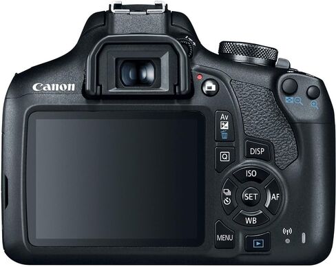 كاميرا Canon EOS Rebel T7 DSLR مع عدسة مقاس 18-55 مم مزودة ببطاقة ذاكرة سعة 64 جيجابايت + حقيبة كاميرا + فلتر للأشعة فوق البنفسجية مقاس 58 مم + قطعة قماش للتنظيف من الألياف الدقيقة (5 عناصر) (متجددة) in Kuwait