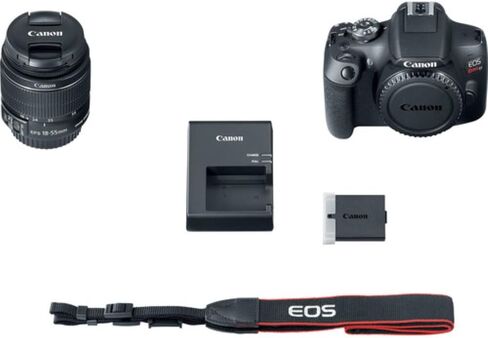 كاميرا Canon EOS Rebel T7 DSLR مع عدسة مقاس 18-55 مم مزودة ببطاقة ذاكرة سعة 64 جيجابايت + حقيبة كاميرا + فلتر للأشعة فوق البنفسجية مقاس 58 مم + قطعة قماش للتنظيف من الألياف الدقيقة (5 عناصر) (متجددة) in Kuwait