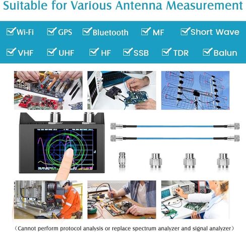 NanoVna SAA-2N VNA Antenna Analyzer,SEESII 50KHz -3GHz Vector Network Analyzer with Bag & Testboard Kit,4" inch LCD,HF VHF UHF Measuring S Parameters, Voltage Standing Wave Ratio Smith Chart in Saudi Arabia