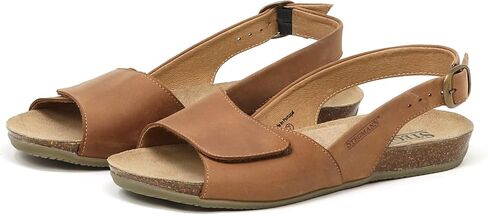صندل نسائي من Stegmann Clara Slingback - أشرطة قابلة للتعديل مع شريط فيلكرو، وسادة قدم مبطنة من الجلد السويدي مع دعم للقوس، حزام خلفي قابل للتعديل وزخرفة مرنة، بدون قرصة، صندوق عريض عند الأصابع - عرض متوسط in Kuwait