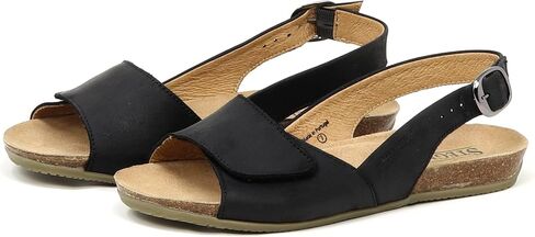 Stegmann Women's Clara Slingback Sandal - Adjustable Straps with Velcro, Cushioned Suede Footbed with Arch Support, Adjustable Back Strap & Elastic Goring, No-Pinch, Wide Toe Box - Medium Width in Saudi Arabia