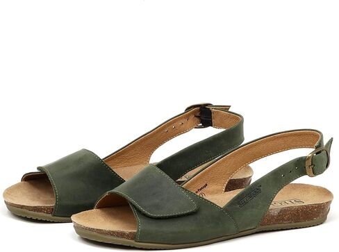 Stegmann Women's Clara Slingback Sandal - Adjustable Straps with Velcro, Cushioned Suede Footbed with Arch Support, Adjustable Back Strap & Elastic Goring, No-Pinch, Wide Toe Box - Medium Width in Saudi Arabia