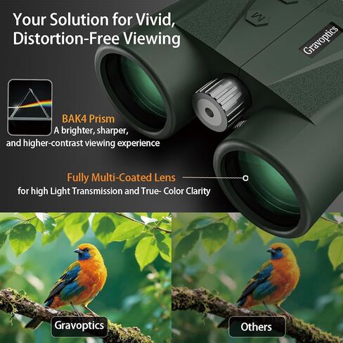مناظير Rangefinder للصيد، 2624 ياردة طويلة المدى بالليزر 10x42 مم HD، سريع 0.15 ثانية IP65 مقاوم للماء ± 0.5 متر محدد المدى مدمج للصياد والجولف والمغامرات الخارجية in Kuwait