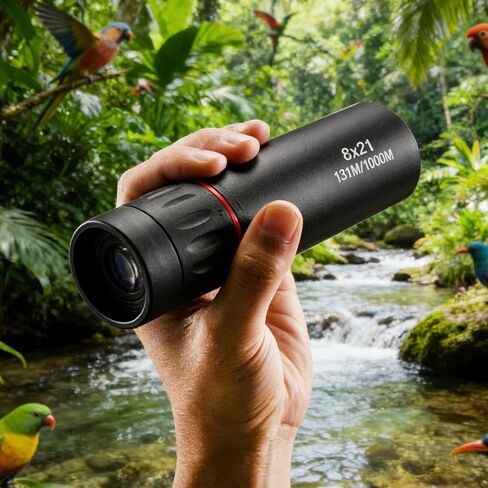 Outdoor Pocket Monocular Scope for Camping Hunting Sports Travel, 8x21 HD Optical Monocular Telescope, High Power Clear Vision Mini Telescope for Men Women in Kuwait