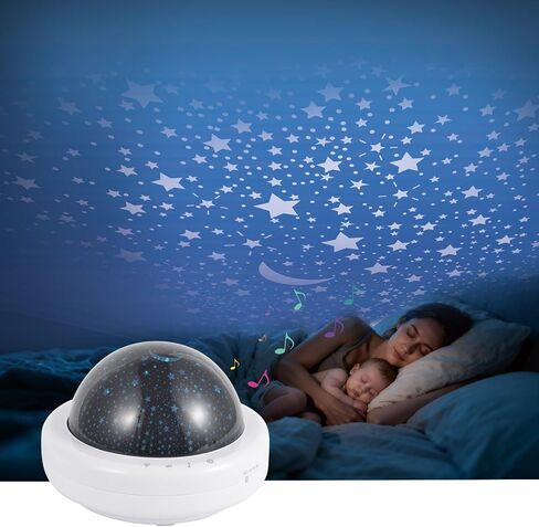 Projection Sleep Device, Night Light with Touch Control, White Noise & Music Sound Machine, 5V USB/Battery Powered, Sleep Aid for Kids and Adults, Home Bedroom Decor in Kuwait