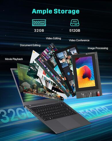كمبيوتر محمول 15.6 بوصة - 32 جيجابايت رام 1 تيرابايت SSD، معالج بنتيوم ذهبي (يصل إلى 3.4 جيجاهرتز)، شاشة 1080 بكسل فل اتش دي، USB3.2، نوع C، WiFi5، BT5.2، كمبيوتر محمول للأعمال والطلاب in Kuwait