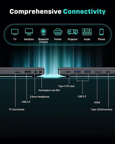 كمبيوتر محمول 15.6 بوصة - 32 جيجابايت رام 1 تيرابايت SSD، معالج بنتيوم ذهبي (يصل إلى 3.4 جيجاهرتز)، شاشة 1080 بكسل فل اتش دي، USB3.2، نوع C، WiFi5، BT5.2، كمبيوتر محمول للأعمال والطلاب in Kuwait