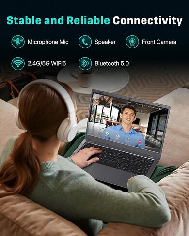 كمبيوتر محمول 15.6 بوصة - 32 جيجابايت رام 1 تيرابايت SSD، معالج بنتيوم ذهبي (يصل إلى 3.4 جيجاهرتز)، شاشة 1080 بكسل فل اتش دي، USB3.2، نوع C، WiFi5، BT5.2، كمبيوتر محمول للأعمال والطلاب in Kuwait