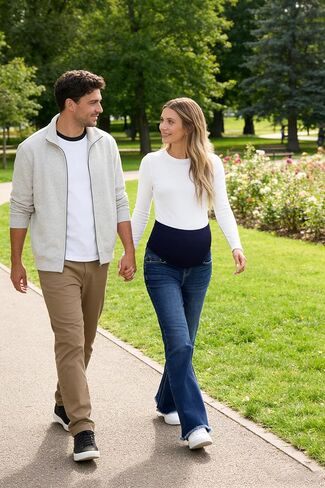 BLENCOT Maternity Jeans for Women Over Belly Pregnancy Pants Comfy Pregnant Jeans Flare Denim Jeans with Pockets in Saudi Arabia