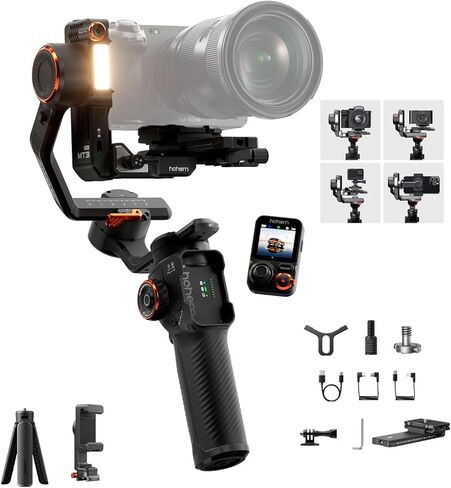 Hohem iSteady MT3 Pro 3 axis Gimbal Stabilizer with AI Tracker, for Mirrorless/Compact/Action Camera/Smartphone, Detachable Touchscreen Control,2.5KG/5.5lbs Payload,for Canon Sony Nikon Panasonic in Kuwait