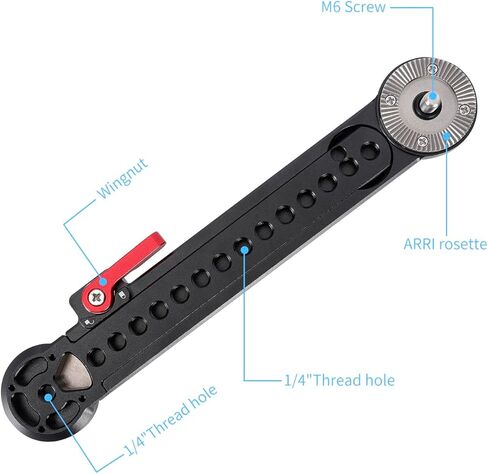 NICEYRIG Rosette Mount Extension Arm, Adjustable Length to 11.6-Inch Rosette Arm for DSLR 15mm Shoulder Rig Support System - 637 in Kuwait