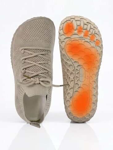 Knit Walking Shoes, Lightweight Slip on Sneakers, Comfortable Travel Gym Fitness Shoes Khaki Brown in Saudi Arabia