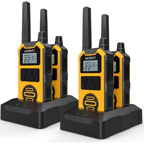 NXGKET Heavy Duty Walkie Talkies for Adults, 2 Way Radio Long Range Advanced Triple Proof, Rechargeable 2500mAh Battery, Waterproof, Emergency, NOAA, Dual PTT & Dual Charging (Type-C/Dock), 4 Pack in Kuwait