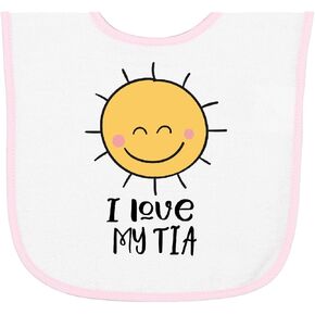 inktastic Happy Sunshine I Love My Tia Baby Terry Cloth Bib in Kuwait