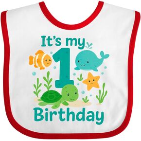 inktastic Ocean First Birthday Baby Bib in Kuwait