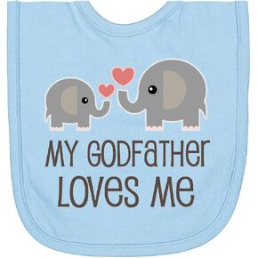 inktastic My Godfather Loves Me Godson Newborn Bib in Kuwait