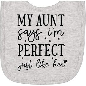 inktastic My Aunt Says I'm Perfect Just Like Her Newborn Bib in Kuwait