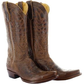 Old Gringo Nevada Women's Western Cowboy Boots, Peanut Rust Leather, Snip Toe, 13 Inch Shaft, Side Zipper, Floral Embroidery in Kuwait