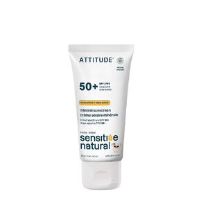 كريم واقي من الشمس معدني للبشرة الحساسة للأطفال بعامل حماية من الشمس SPF 50، واسع الطيف من أكسيد الزنك، معتمد من مجموعة العمل البيئي (EWG)، ذو أساس معدني، غير نانو، كريم خفيف الوزن للوجه والجسم، غير معطر، 3 أونصة in Kuwait