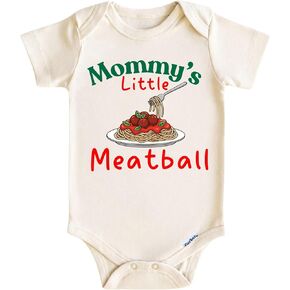 بدلة قطعة واحدة للأطفال من Mommy's Little Meatball للأولاد والبنات، هدية إيطالية مضحكة لحديثي الولادة، ملابس طعام للأطفال in Kuwait