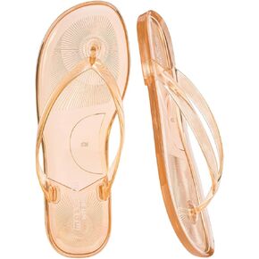 mazeskin Women's Jelly Flip Flops - Soft Thong Sandals with Non-Slip Flexible Rubber Sole, Waterproof Summer Beach Shoes in Kuwait