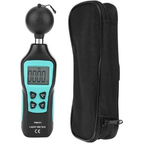 Digital LCD Light Meter, Portable Luxmeter Illuminometer Photometer, Compact Size - Wide Measuring Range, Backlight Display, Energy Saving Auto Power Off in Kuwait