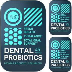 Oral Probiotics for Mouth Bad Breath - Dental Probiotics for Teeth and Gums - 3 Billion CFU Advanced Bad Breath Treatment for Mouth Health - 45 Prebiotic and Probiotic Lactobacillus Salivarius Tablets in Kuwait