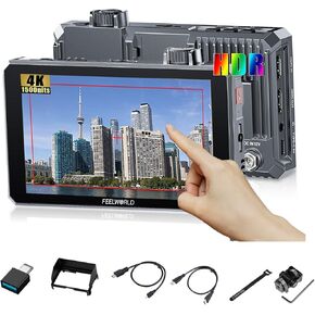 FEELWORLD SC6 6 inch Camera Monitor 1500NIT High Brightness Aluminium Filed Camera Field Monitor Touch Screen 1920x1080 3G SDI 4K HDMI60Hz Video Assist HDR Waveform Focus Peaking 3D LUT in Kuwait