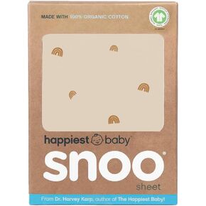 ملاءة سرير أطفال Happiest Baby SNOO - فراش أطفال مصنوع من القطن العضوي بنسبة 100% - يناسب مرتبة سرير الأطفال SNOO Sleeper (قوس قزح أسمر ضارب للصفرة) in Kuwait