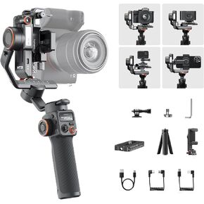 hohem iSteady MT3 Gimbal Stabilizer for Camera, 4 in 1 3-Axis Gimbal for Mirrorless/Compact Camera/Action Camera/Smartphone, OLED Display, Built-in AI Tracker with Fill Light,3.1ib MAX Payload in Kuwait