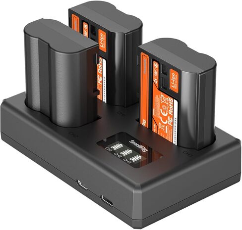 طقم بطارية كاميرا SMALLRIG EN-EL15c لنيكون، شاحن LCD ثلاثي الفتحات مع 3 بطاريات 1940 مللي أمبير في الساعة، فك تشفير كامل لنيكون ZR، Z6III، Zf، Z8، Z7II، Z7، Z6II، Z6، D850، D810، D780، D750، D500، D7500، D7200 in Kuwait