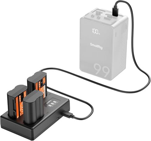 طقم بطارية كاميرا SMALLRIG EN-EL15c لنيكون، شاحن LCD ثلاثي الفتحات مع 3 بطاريات 1940 مللي أمبير في الساعة، فك تشفير كامل لنيكون ZR، Z6III، Zf، Z8، Z7II، Z7، Z6II، Z6، D850، D810، D780، D750، D500، D7500، D7200 in Kuwait