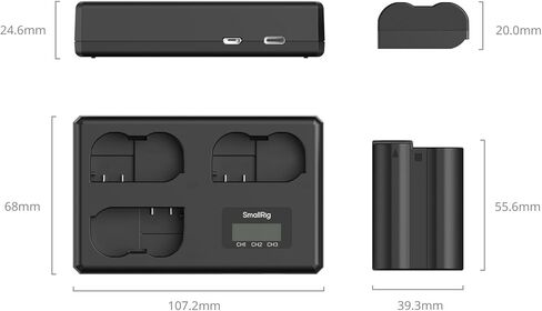 طقم بطارية كاميرا SMALLRIG EN-EL15c لنيكون، شاحن LCD ثلاثي الفتحات مع 3 بطاريات 1940 مللي أمبير في الساعة، فك تشفير كامل لنيكون ZR، Z6III، Zf، Z8، Z7II، Z7، Z6II، Z6، D850، D810، D780، D750، D500، D7500، D7200 in Kuwait
