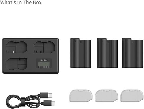 طقم بطارية كاميرا SMALLRIG EN-EL15c لنيكون، شاحن LCD ثلاثي الفتحات مع 3 بطاريات 1940 مللي أمبير في الساعة، فك تشفير كامل لنيكون ZR، Z6III، Zf، Z8، Z7II، Z7، Z6II، Z6، D850، D810، D780، D750، D500، D7500، D7200 in Kuwait