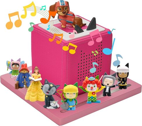 لـ TonieBox 1 وTonieBox 2، رف تخزين Tonies مربع، أرفف Tonie مغناطيسية مع أشكال منظمة من خشب الصنوبر 12-30 حرفًا متوافقة مع محطة الشحن Tonies Box Shelf لغرفة الأطفال (وردي) in Kuwait