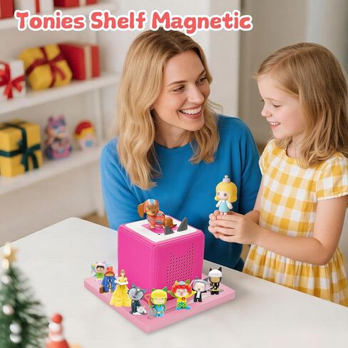 لـ TonieBox 1 وTonieBox 2، رف تخزين Tonies مربع، أرفف Tonie مغناطيسية مع أشكال منظمة من خشب الصنوبر 12-30 حرفًا متوافقة مع محطة الشحن Tonies Box Shelf لغرفة الأطفال (وردي) in Kuwait