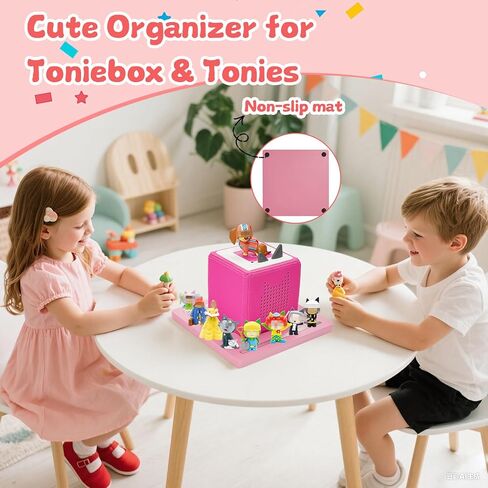 لـ TonieBox 1 وTonieBox 2، رف تخزين Tonies مربع، أرفف Tonie مغناطيسية مع أشكال منظمة من خشب الصنوبر 12-30 حرفًا متوافقة مع محطة الشحن Tonies Box Shelf لغرفة الأطفال (وردي) in Kuwait