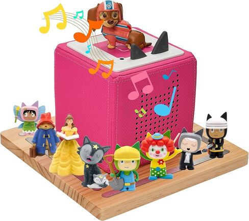 لـ TonieBox 1 وTonieBox 2، رف تخزين Tonies مربع، أرفف Tonie مغناطيسية مع أشكال منظمة من خشب الصنوبر 12-30 حرفًا متوافقة مع محطة الشحن Tonies Box Shelf لغرفة الأطفال (وردي) in Kuwait