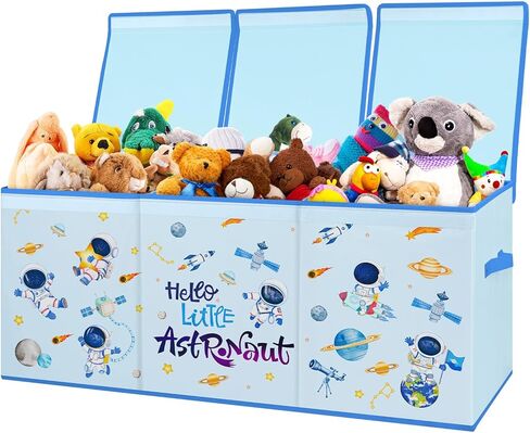 decalsweet Kids Toy Box Storage Chest Collapsible Storage Bin with Lids Handles for Boys Girls Toddler, Large Kids Toy Organizer Box for Kidsroom Bedroom Playroom Nursery,37.7"x12.5"x15.7" in Saudi Arabia