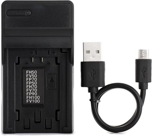 Norifon NP-FH50 USB Charger for Sony DCR-DVD108 DCR-DVD610 DCR-DVD105 DCR-HC21 DCR-HC52 DCR-HC38 DCR-SR45 DCR-SR47 DCR-SX85 DCR-SX45 DCR-SX44 HDR-SR11 HDR-SR12 HDR-XR160 Camera and More in Kuwait