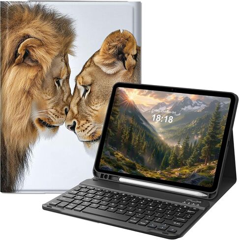 حافظة لوحة مفاتيح لجهاز iPad 11th (A16, 2025) وiPad الجيل العاشر 10.9 بوصة (2022)، غطاء رفيع قابل للطي مع لوحة مفاتيح بلوتوث قابلة للفصل ومسند، تصميم فراشات مونارك برتقالية واقية in Kuwait