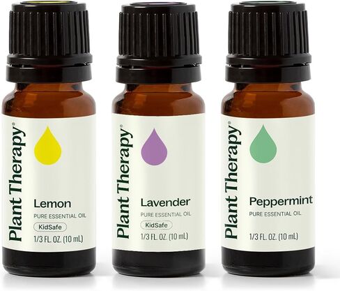 Plant Therapy Lemon, Lavender and Peppermint Essential Oil Set 10 mL (1/3 oz) 100% Pure, Undiluted, Therapeutic Grade in Kuwait