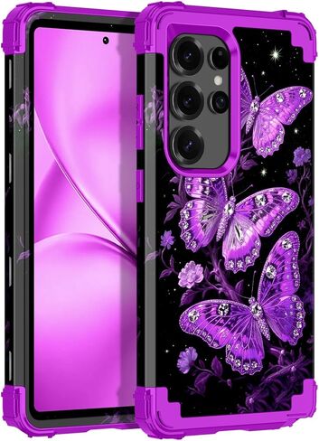حافظة LONTECT لهاتف iPhone 17 Pro Max 3 في 1 مقاومة للصدمات وشديدة التحمل من البولي كربونات الصلب + غطاء حماية كامل للجسم من السيليكون الناعم للفتيات والنساء لهاتف Apple iPhone 17 Pro Max، تتوهج في الظلام بساعة شمسية صفراء in Kuwait