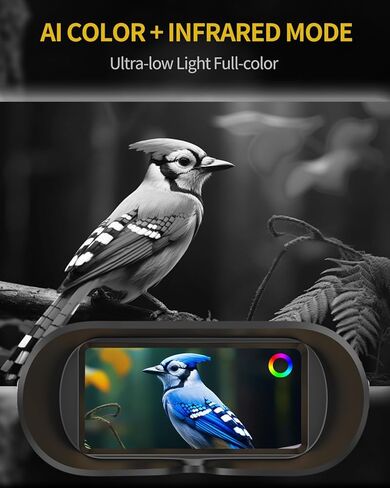 مناظير للرؤية الليلية بدقة 4K UHD مع التحكم الذكي في التطبيقات، نظارات رؤية ليلية مع نطاق عرض 3940 قدمًا، صورة ملونة كاملة بدقة 52 ميجابكسل، بطاقة 64 جيجابايت للتخييم/الأمن، أسود in Kuwait