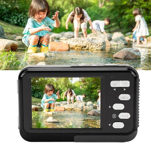 Underwater Camera 4K 48MP HD Dual Screen Waterproof 11ft Selfie Digital Camera - Long Battery Life, Autofocus for Snorkeling and Outdoor Adventures (Black) in Saudi Arabia